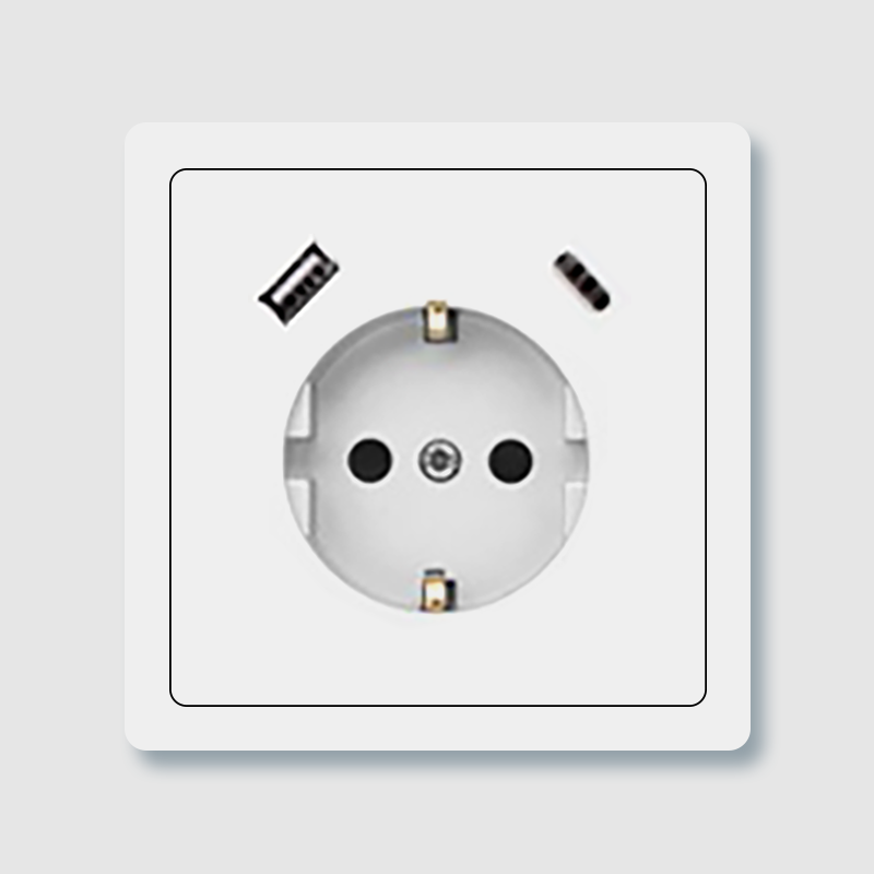 KS2017<br>16A 250V German socket with USB a+c